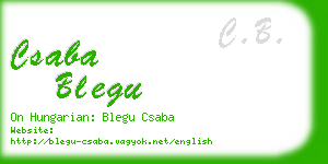 csaba blegu business card